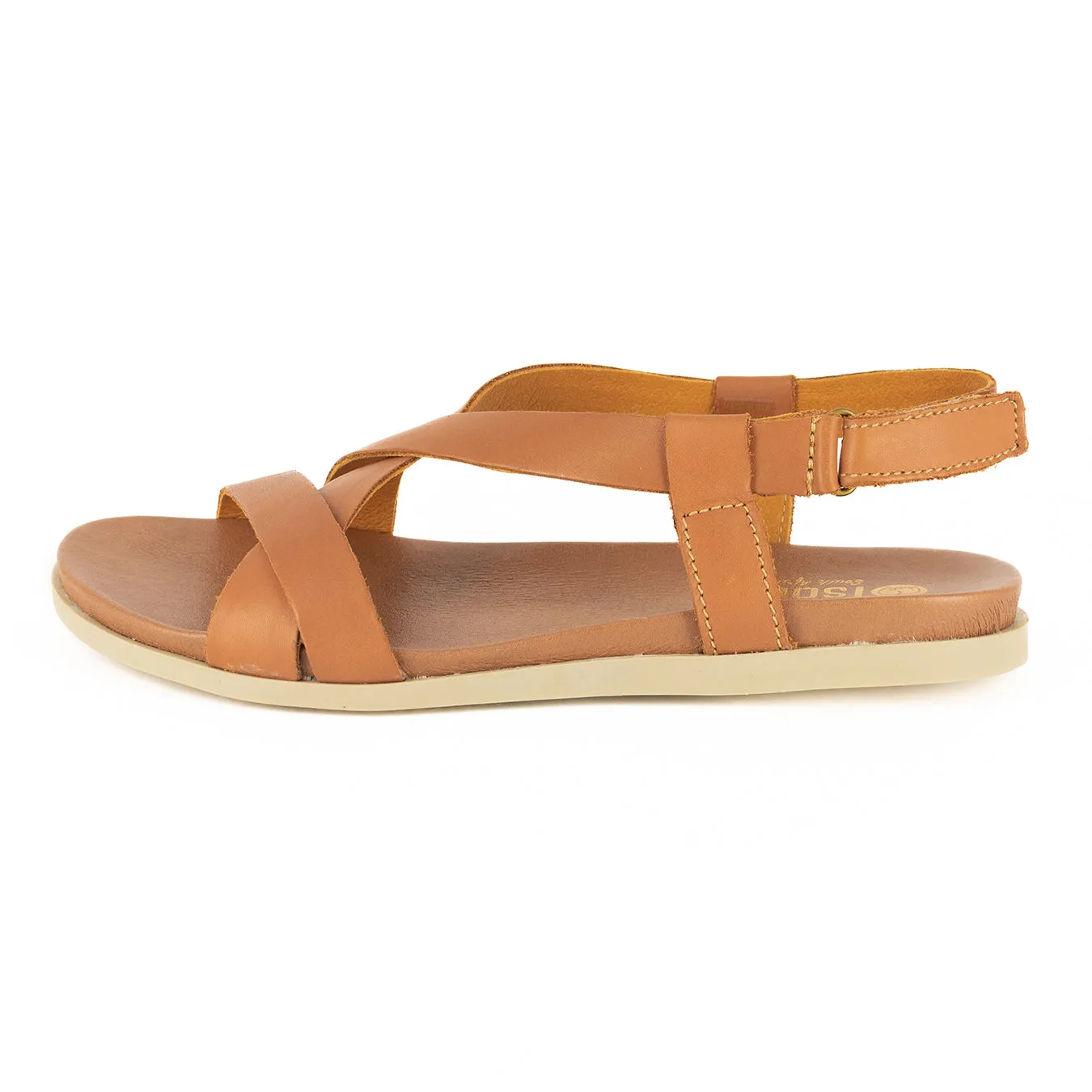 Sadani : Ladies Leather Sandal in Hazel Relaxa