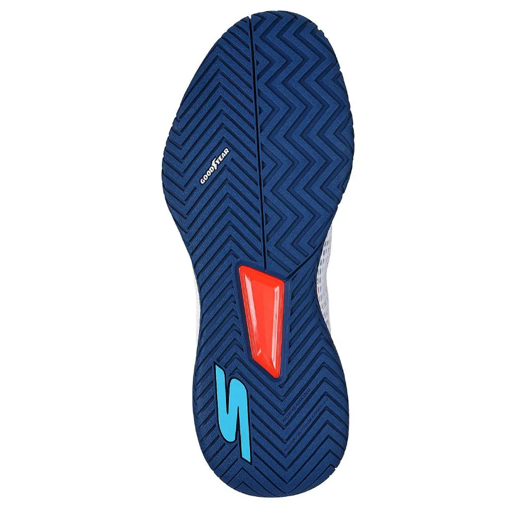SKECHERS Men's Viper Court Pro Multi Court Shoes (White/Turquoise)