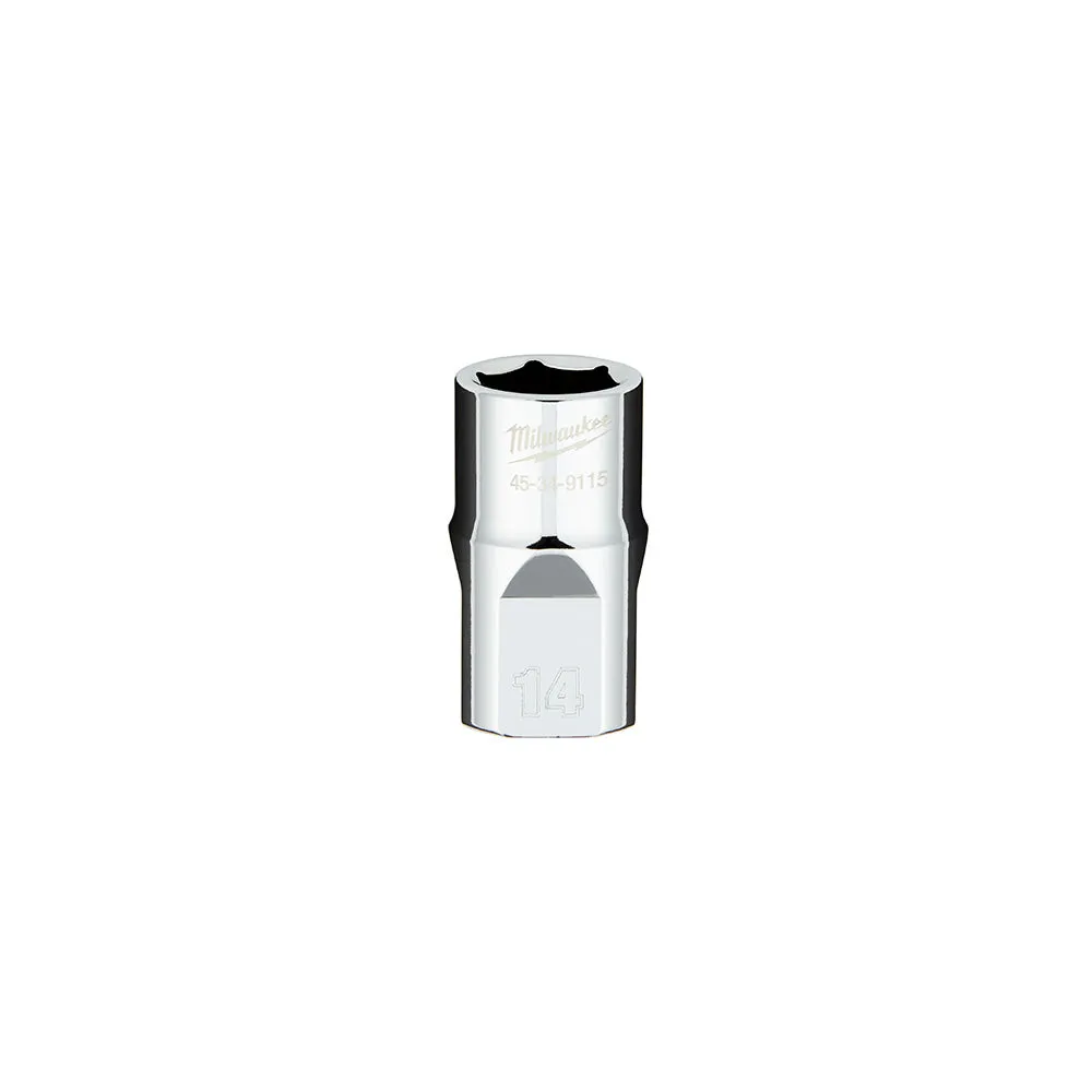 Socket - Milwaukee 1/2 in. Drive 14MM Metric 6-Point Socket with FOUR FLAT™ Sides, 45-34-9115