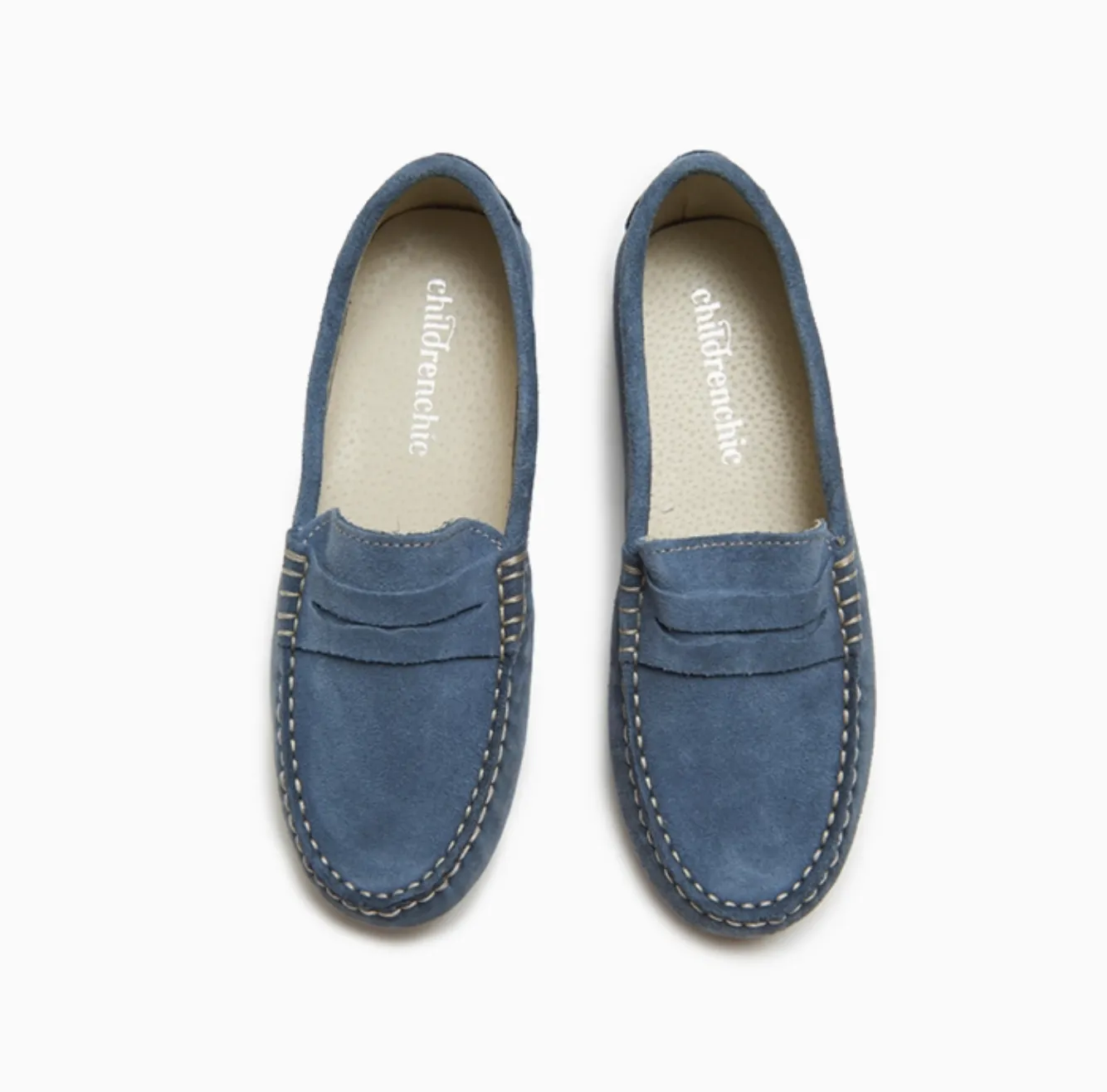 Suede Penny Loafers in Blue