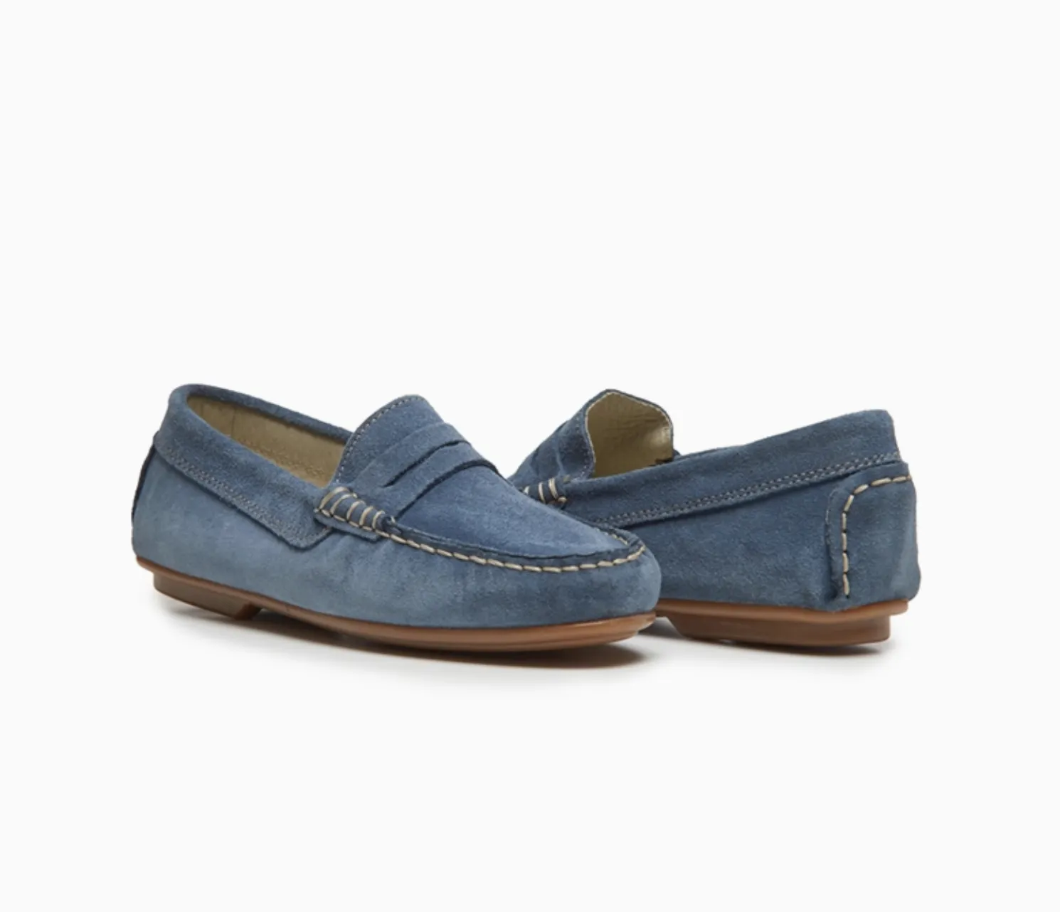 Suede Penny Loafers in Blue