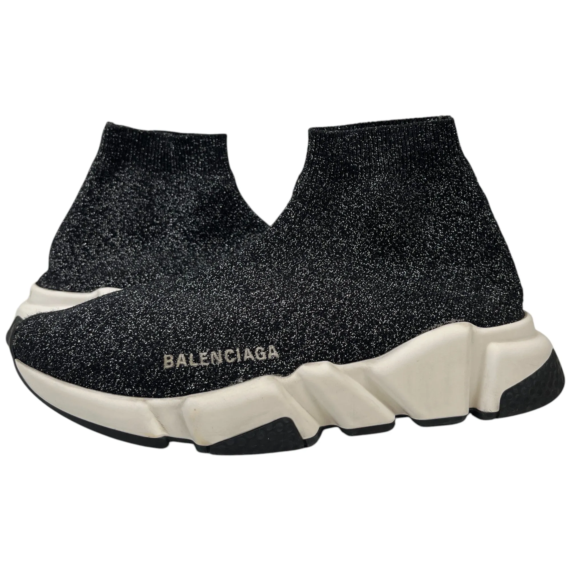 Women's Glitter Speed Sock High Trainers Black Size EU 37 / UK 4