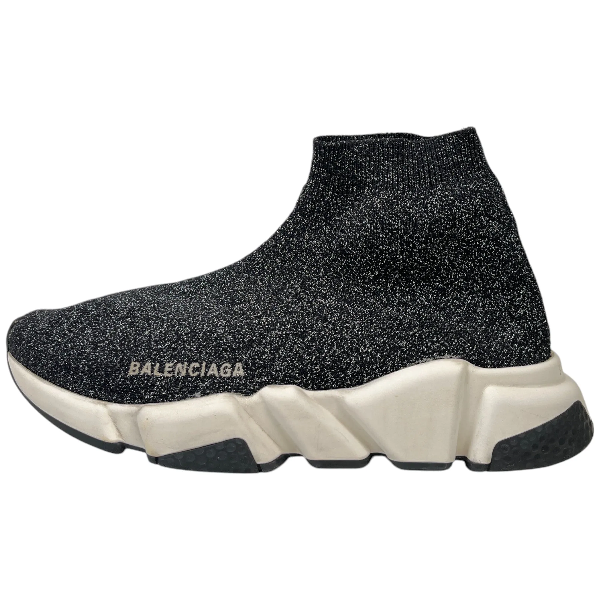 Women's Glitter Speed Sock High Trainers Black Size EU 37 / UK 4