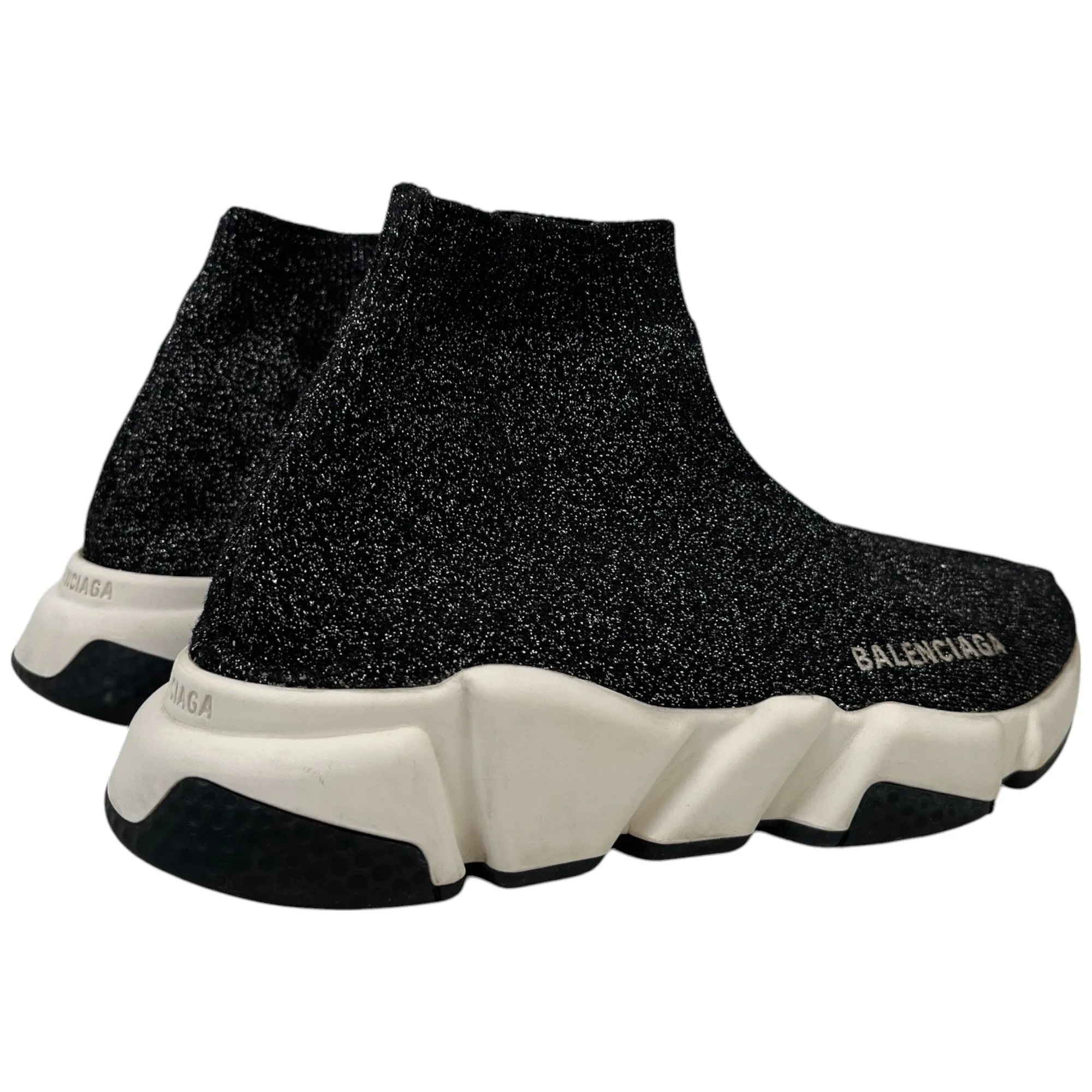 Women's Glitter Speed Sock High Trainers Black Size EU 37 / UK 4