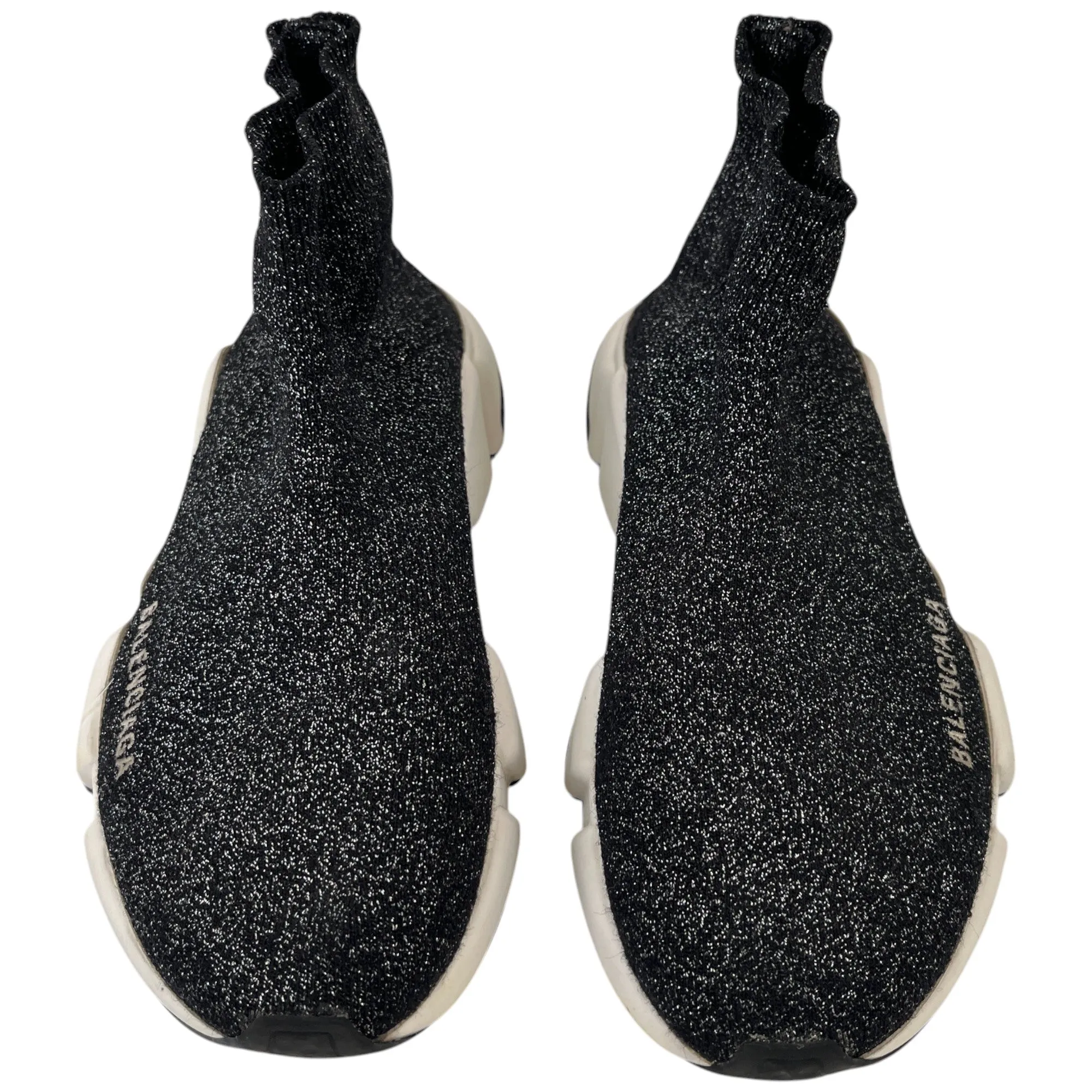 Women's Glitter Speed Sock High Trainers Black Size EU 37 / UK 4