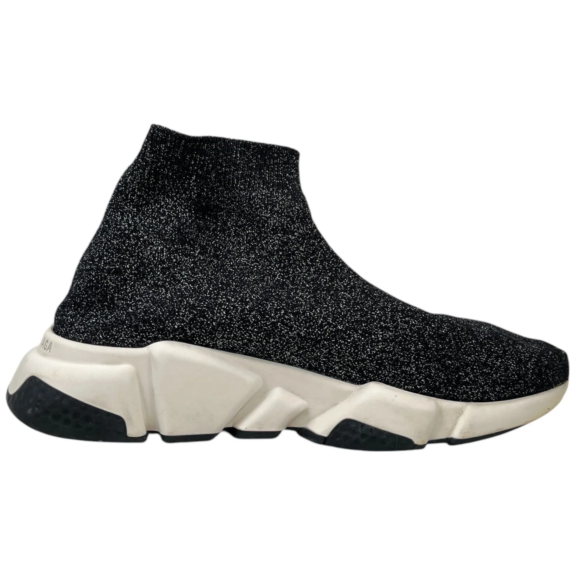 Women's Glitter Speed Sock High Trainers Black Size EU 37 / UK 4