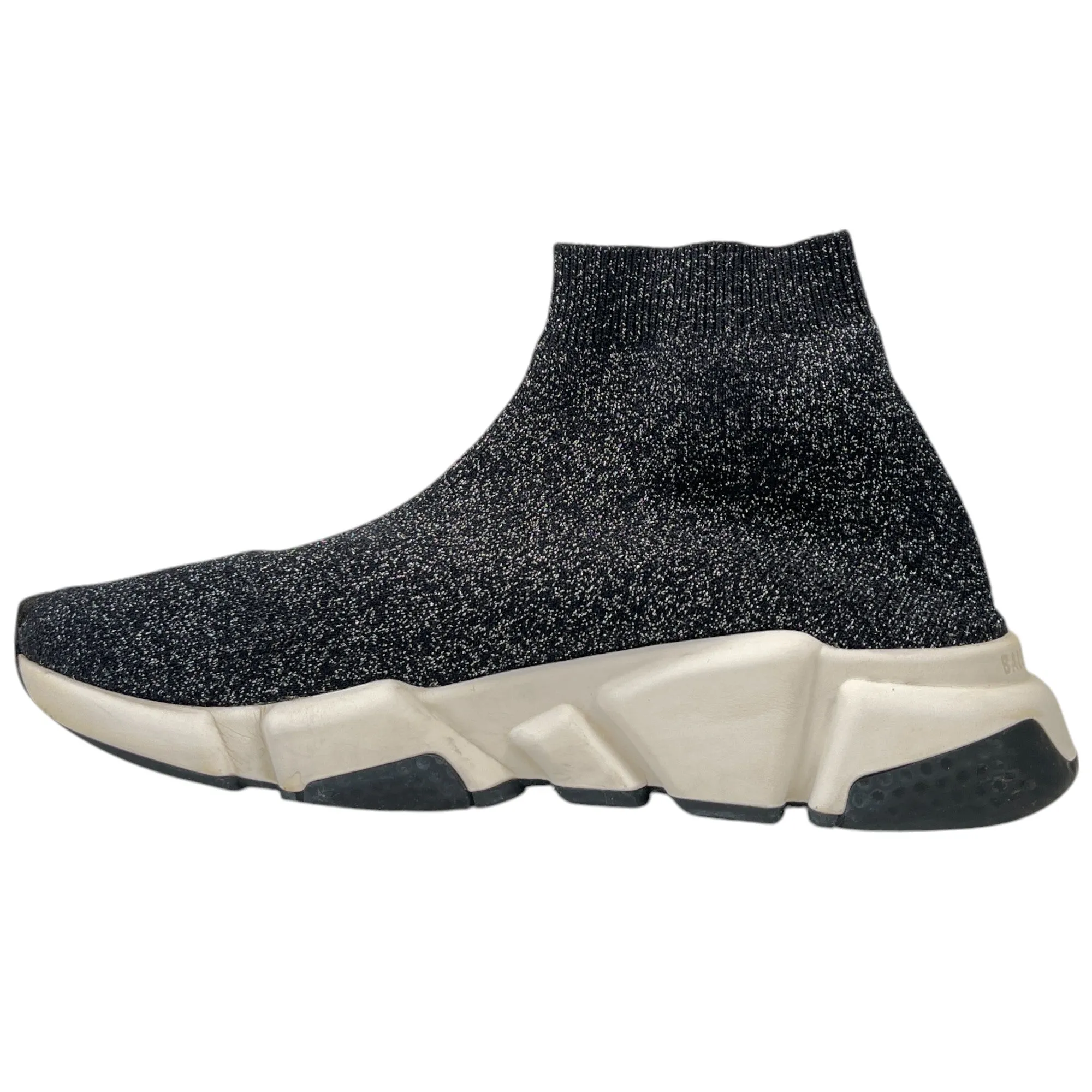 Women's Glitter Speed Sock High Trainers Black Size EU 37 / UK 4